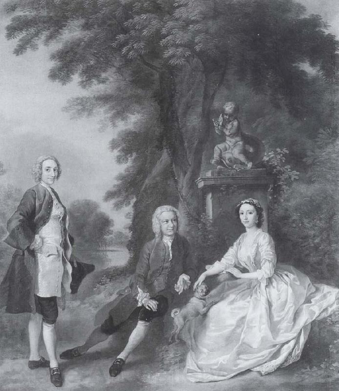 Thomas Gainsborough Jonathan Tyers with his daughter and son-in-law,Elizabeth and John Wood Spain oil painting art